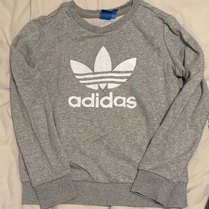Adidas Heather Gray Crewneck with White Logo